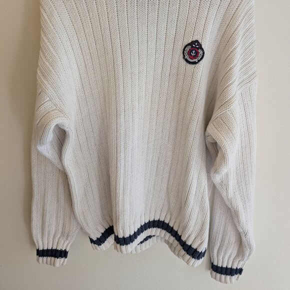 ⚓ GAP Nautical Knit Sweater – M White, Navy & Red - Picture 4 of 8